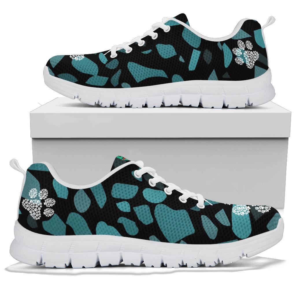 Terra Pattern with Pawprints - Women's Sneakers-Sneakers-I love Veterinary