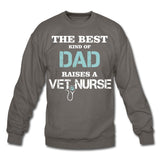 The best kind of Dad raises a Vet Nurse Crewneck Sweatshirt-Unisex Crewneck Sweatshirt | Gildan 18000-I love Veterinary