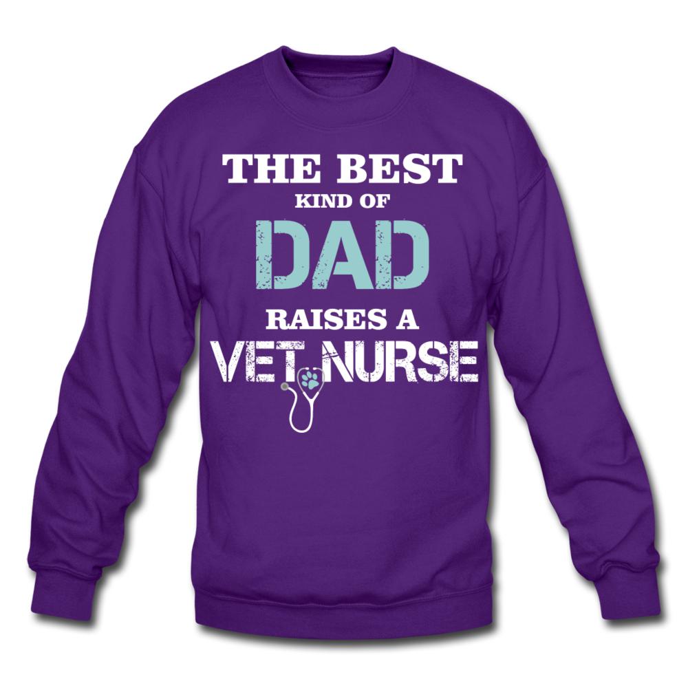 The best kind of Dad raises a Vet Nurse Crewneck Sweatshirt-Unisex Crewneck Sweatshirt | Gildan 18000-I love Veterinary