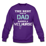 The best kind of Dad raises a Vet Nurse Crewneck Sweatshirt-Unisex Crewneck Sweatshirt | Gildan 18000-I love Veterinary
