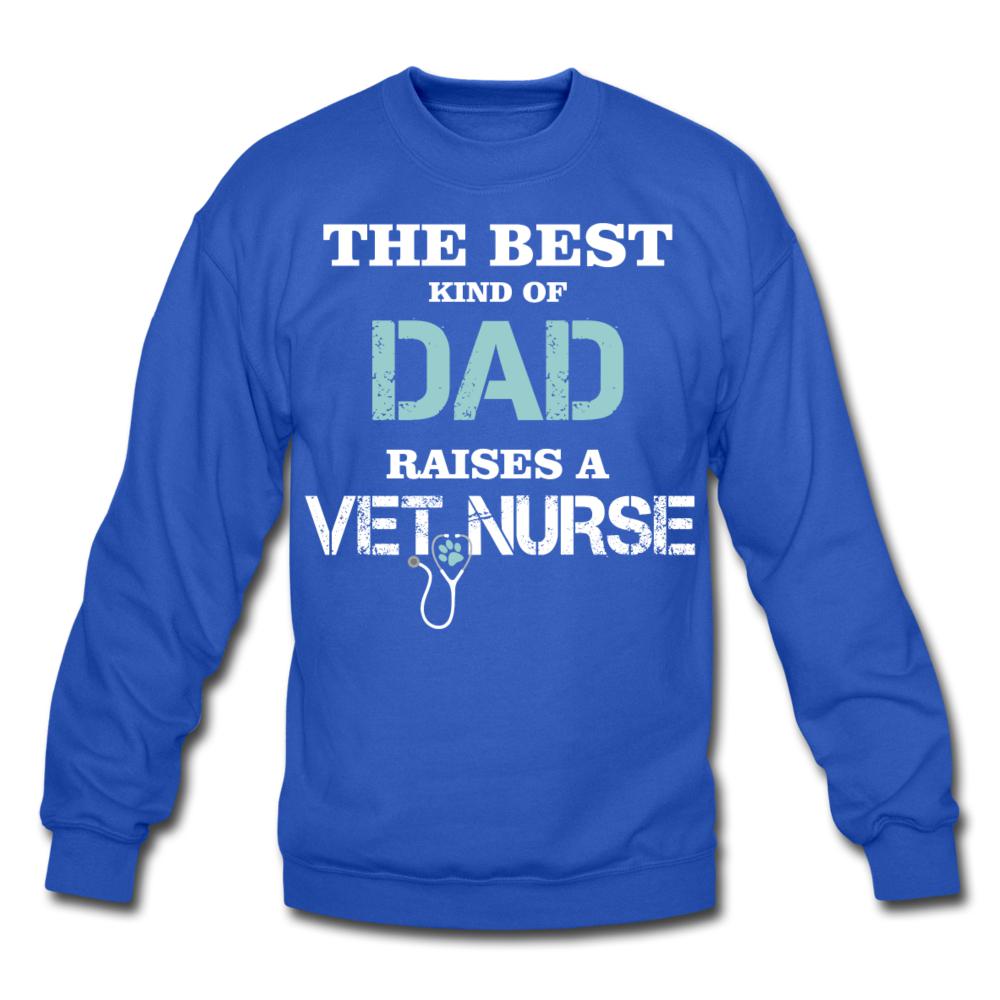 The best kind of Dad raises a Vet Nurse Crewneck Sweatshirt-Unisex Crewneck Sweatshirt | Gildan 18000-I love Veterinary
