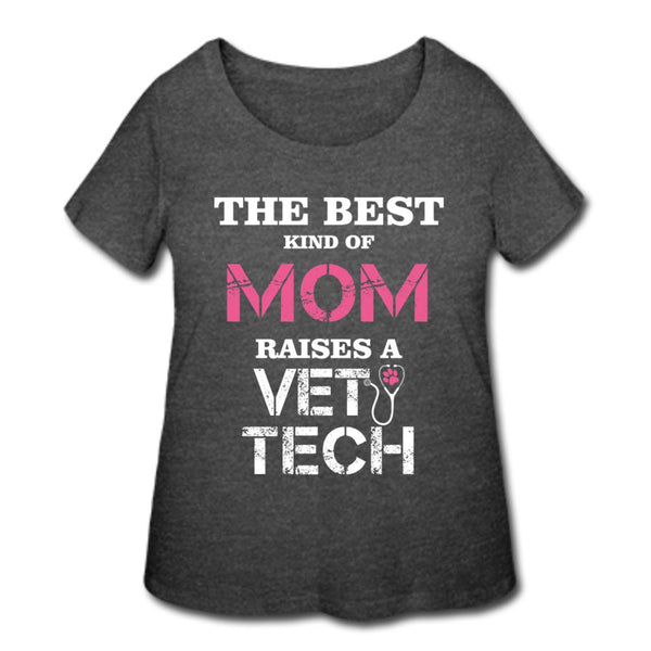 The best kind of Mom raises a Vet Tech Women's Curvy T-shirt-Women’s Curvy T-Shirt | LAT 3804-I love Veterinary