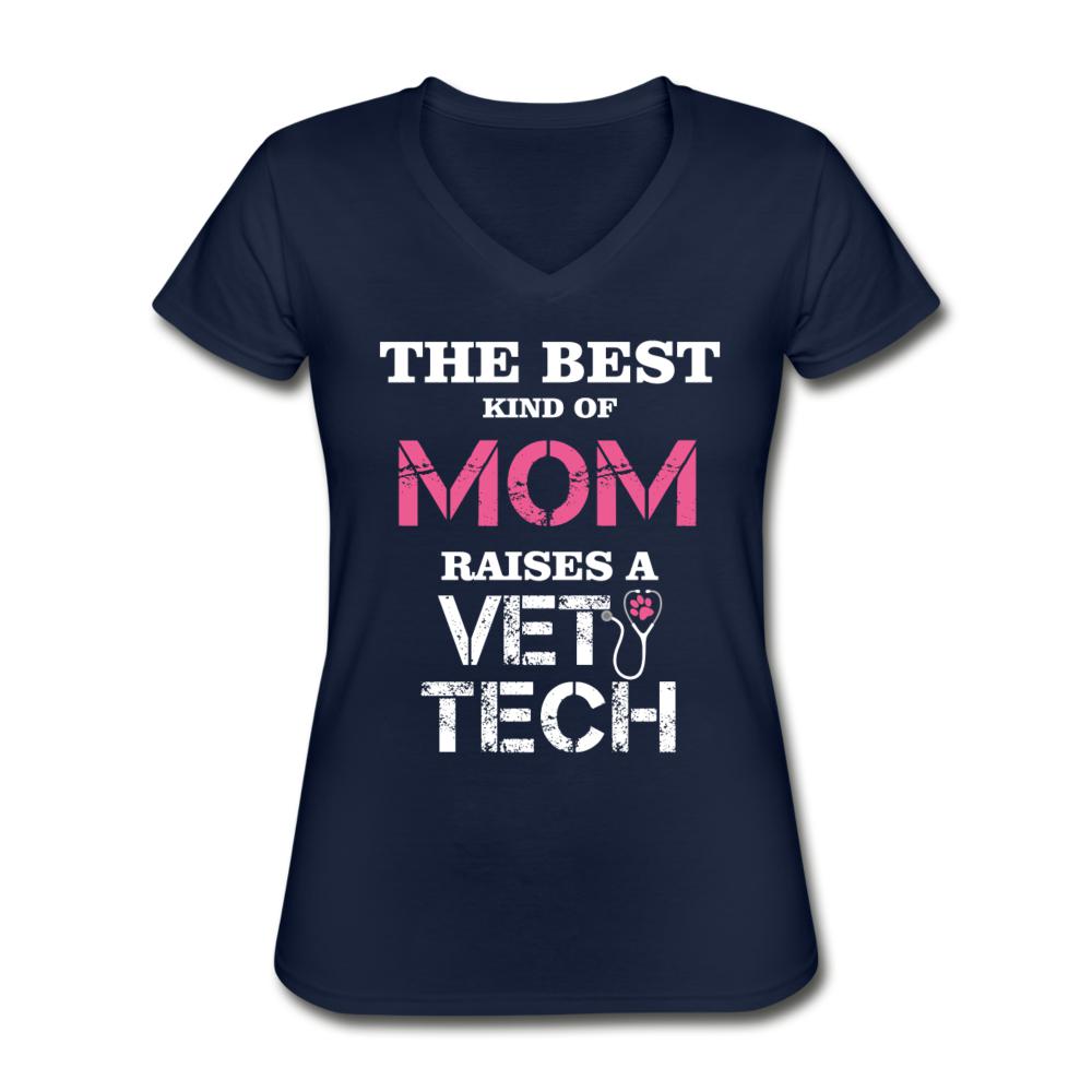 The best kind of Mom raises a Vet Tech Women's V-Neck T-Shirt-Women's V-Neck T-Shirt | Fruit of the Loom L39VR-I love Veterinary