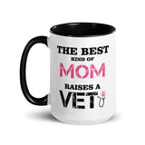 The best kind of Mom raises a Veterinarian Mug with Color Inside-White Ceramic Mug with Color Inside-I love Veterinary