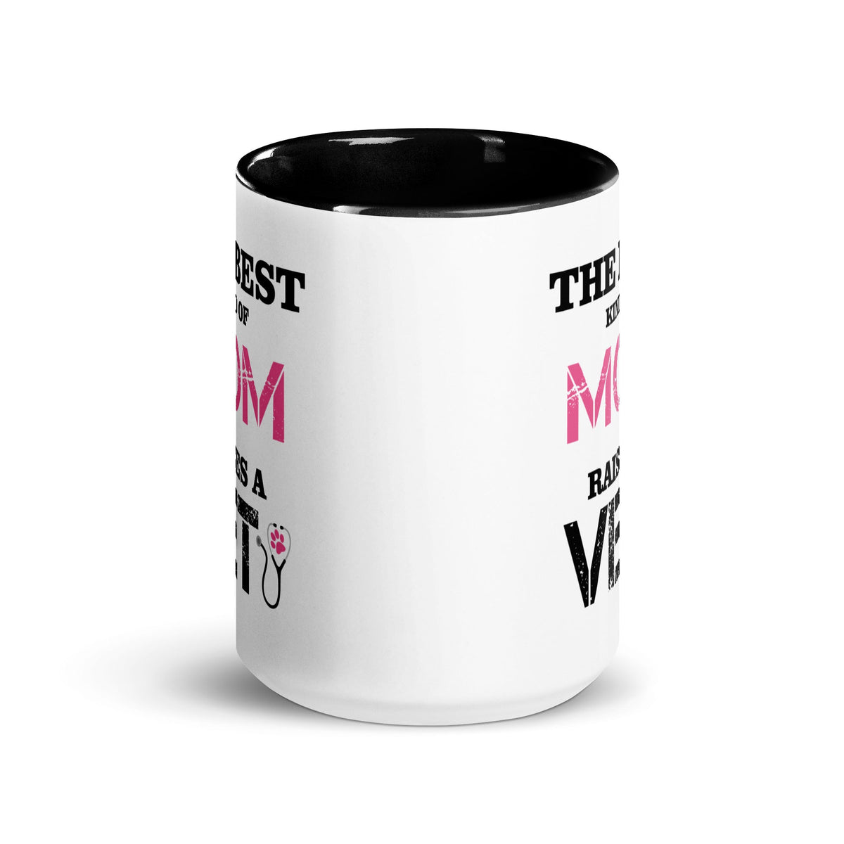 The best kind of Mom raises a Veterinarian Mug with Color Inside-White Ceramic Mug with Color Inside-I love Veterinary