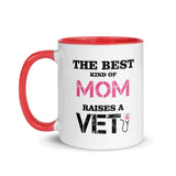 The best kind of Mom raises a Veterinarian Mug with Color Inside-White Ceramic Mug with Color Inside-I love Veterinary