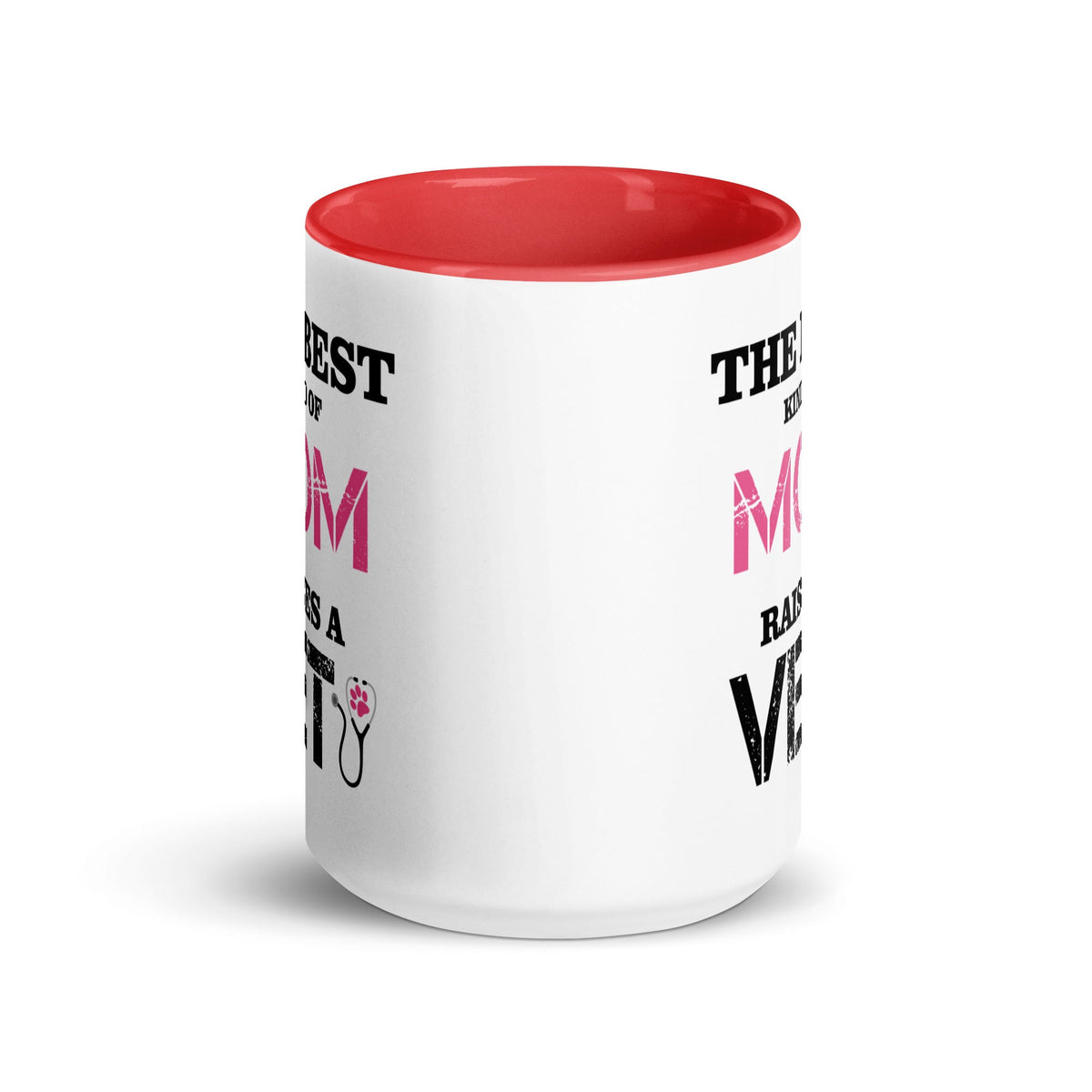 The best kind of Mom raises a Veterinarian Mug with Color Inside-White Ceramic Mug with Color Inside-I love Veterinary
