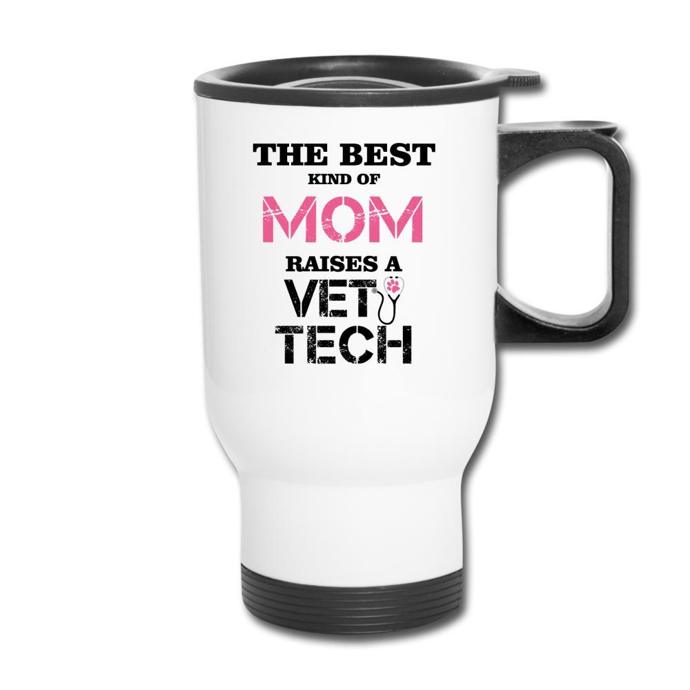 The Best Kind of Mom raises Vet Tech 14oz Travel Mug-Travel Mug | BestSub B4QC2-I love Veterinary