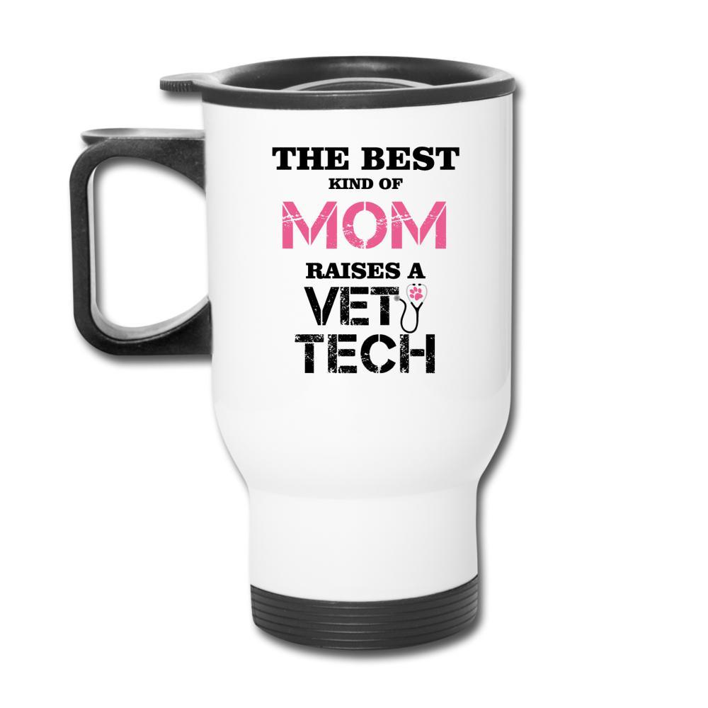 The Best Kind of Mom raises Vet Tech 14oz Travel Mug-Travel Mug | BestSub B4QC2-I love Veterinary