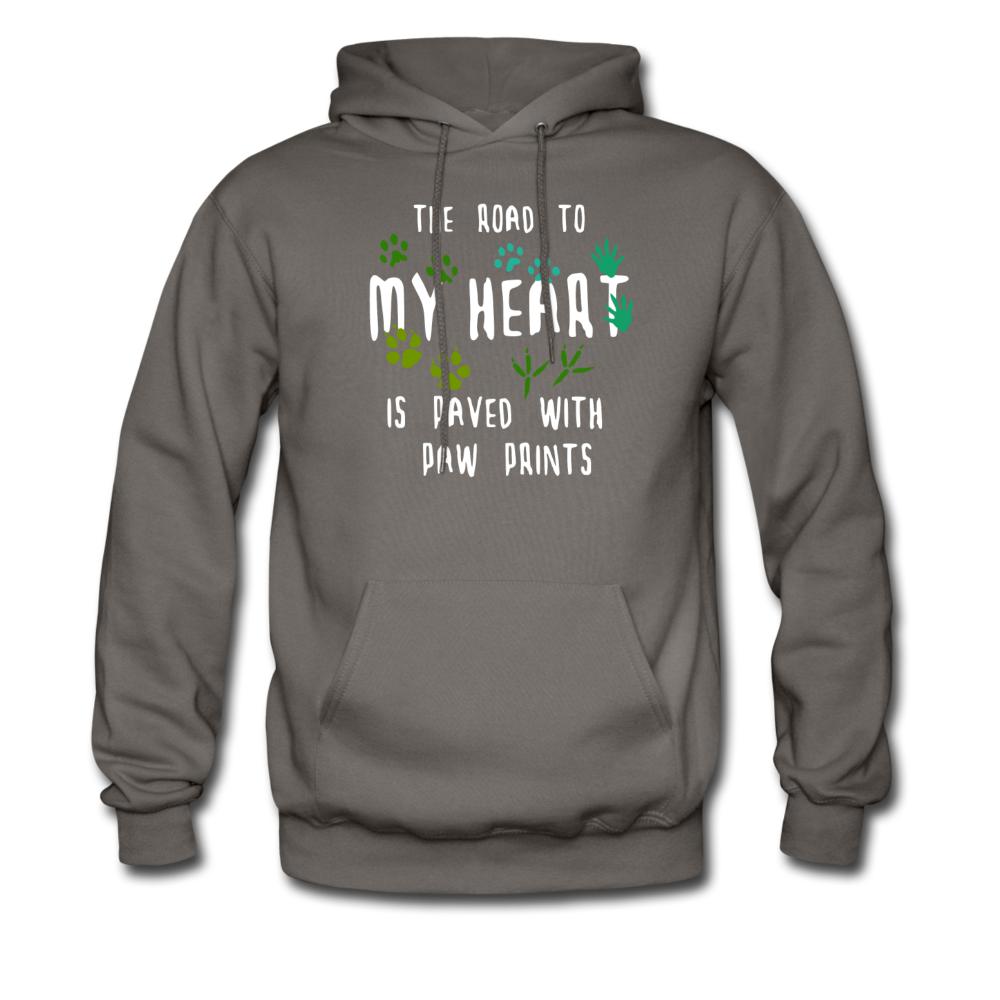 The road to my heart is paved with paw prints Unisex Hoodie-Men's Hoodie | Hanes P170-I love Veterinary