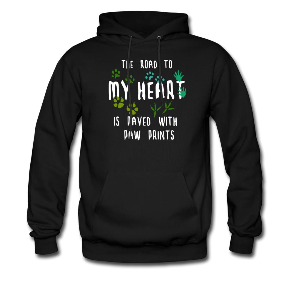 The road to my heart is paved with paw prints Unisex Hoodie-Men's Hoodie | Hanes P170-I love Veterinary