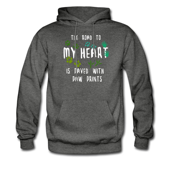 The road to my heart is paved with paw prints Unisex Hoodie-Men's Hoodie | Hanes P170-I love Veterinary