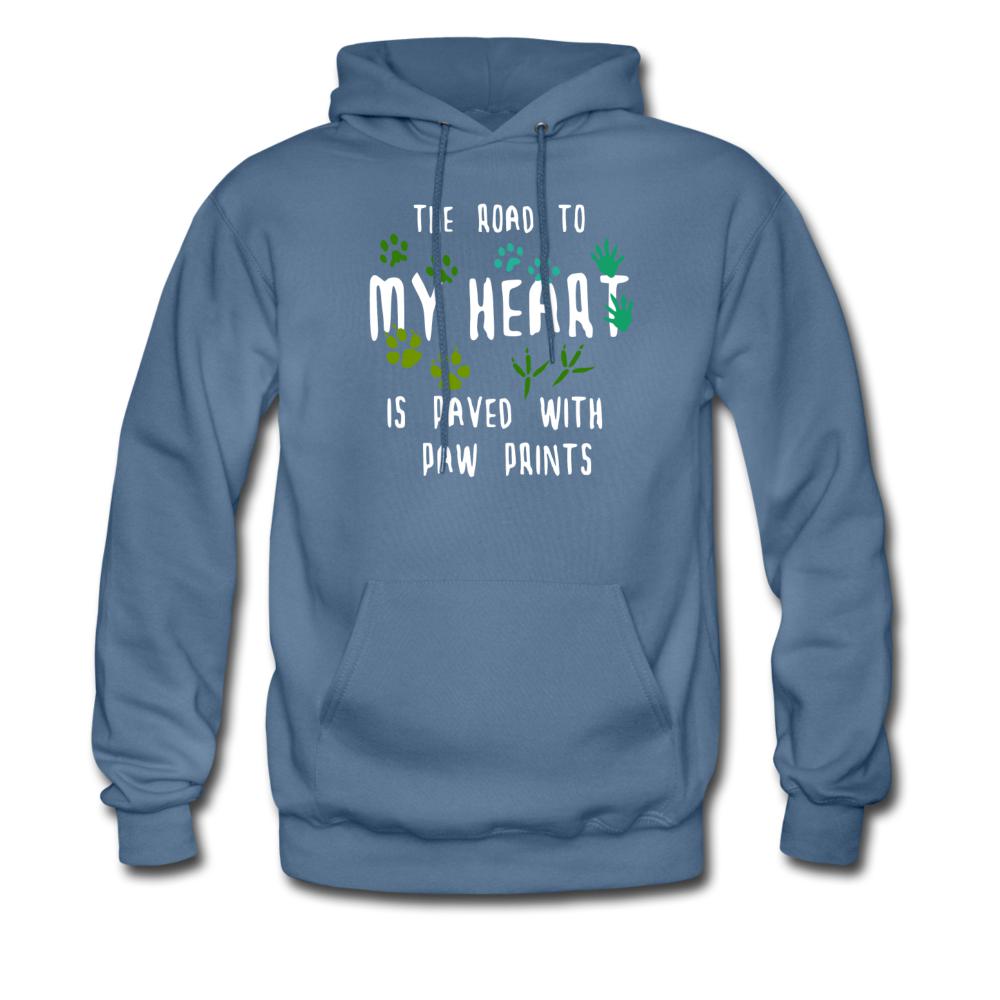 The road to my heart is paved with paw prints Unisex Hoodie-Men's Hoodie | Hanes P170-I love Veterinary