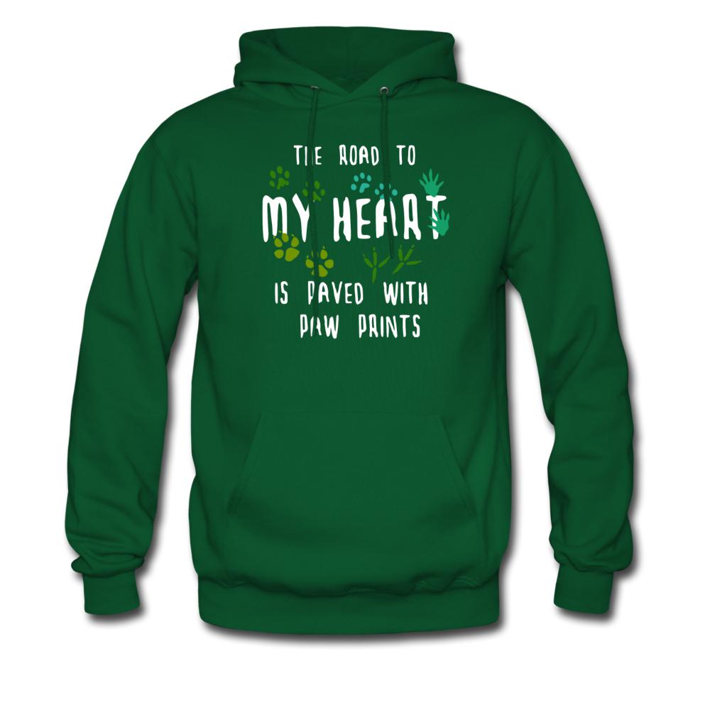 The road to my heart is paved with paw prints Unisex Hoodie-Men's Hoodie | Hanes P170-I love Veterinary