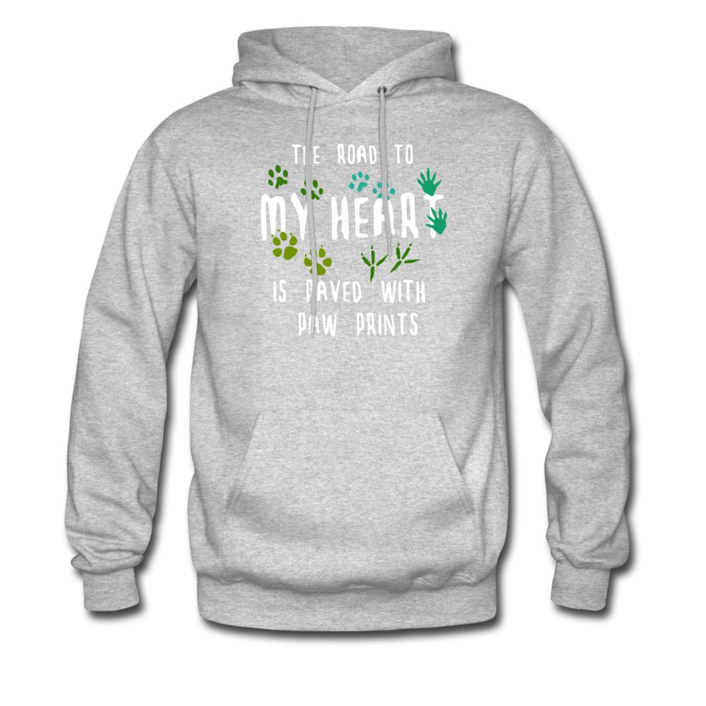 The road to my heart is paved with paw prints Unisex Hoodie-Men's Hoodie | Hanes P170-I love Veterinary