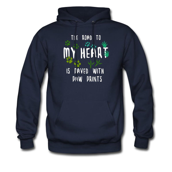 The road to my heart is paved with paw prints Unisex Hoodie-Men's Hoodie | Hanes P170-I love Veterinary