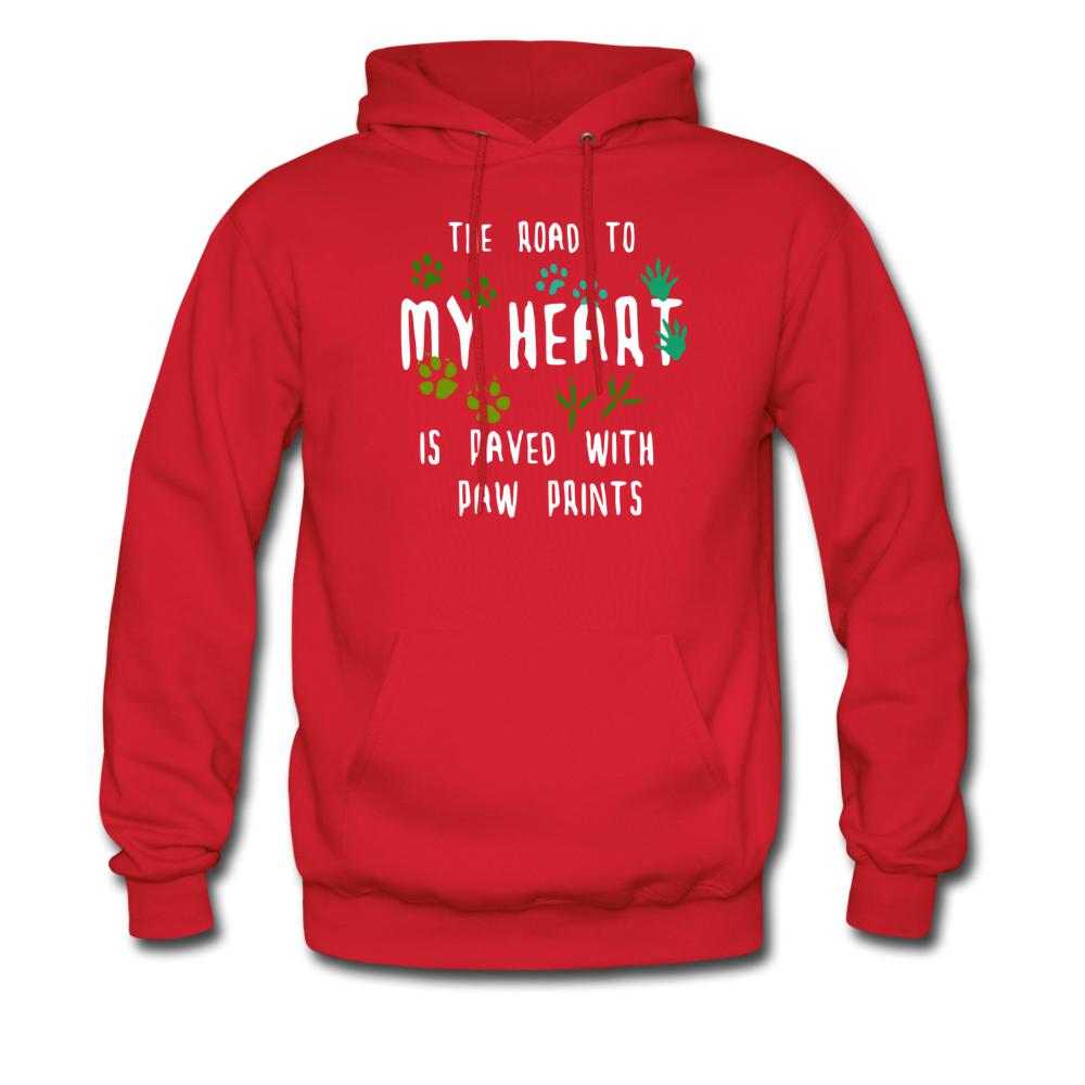 The road to my heart is paved with paw prints Unisex Hoodie-Men's Hoodie | Hanes P170-I love Veterinary