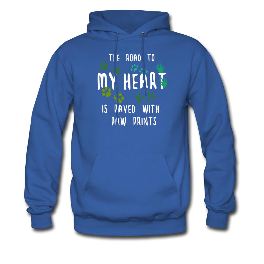 The road to my heart is paved with paw prints Unisex Hoodie-Men's Hoodie | Hanes P170-I love Veterinary