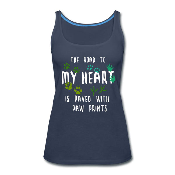 The road to my heart is paved with paw prints Women's Tank Top-Women’s Premium Tank Top | Spreadshirt 917-I love Veterinary