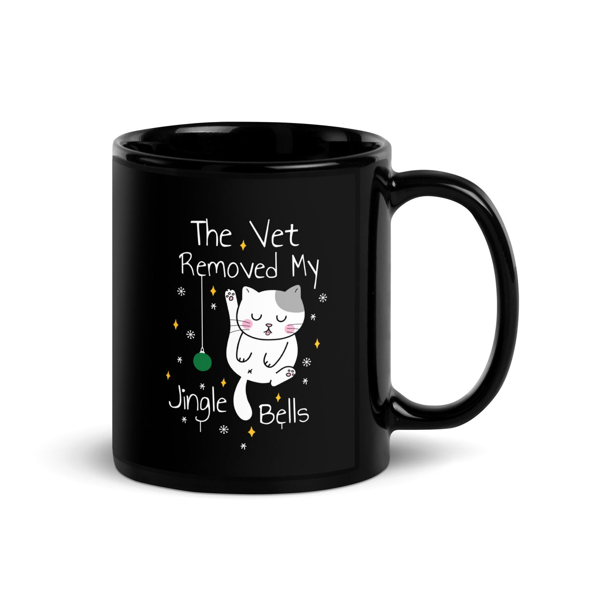 The vet removed my jingle bells Full Color Mug-Black Glossy Mug-I love Veterinary