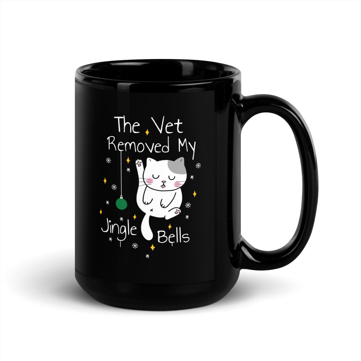 The vet removed my jingle bells Full Color Mug-Black Glossy Mug-I love Veterinary