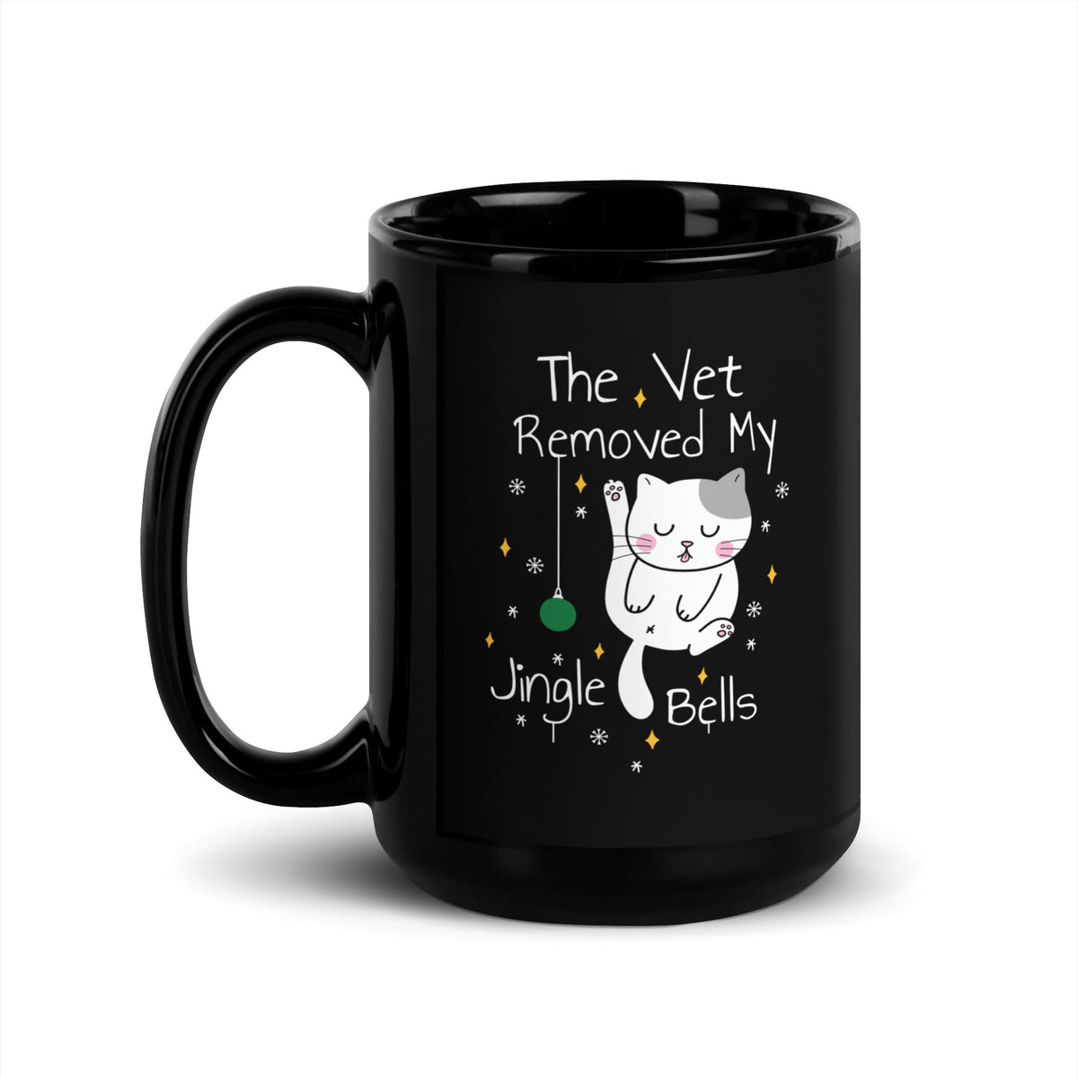 The vet removed my jingle bells Full Color Mug-Black Glossy Mug-I love Veterinary