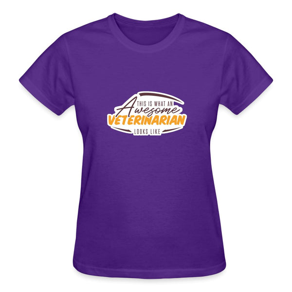 This is what an AWESOME veterinarian looks like Gildan Ultra Cotton Ladies T-Shirt-Ultra Cotton Ladies T-Shirt | Gildan G200L-I love Veterinary