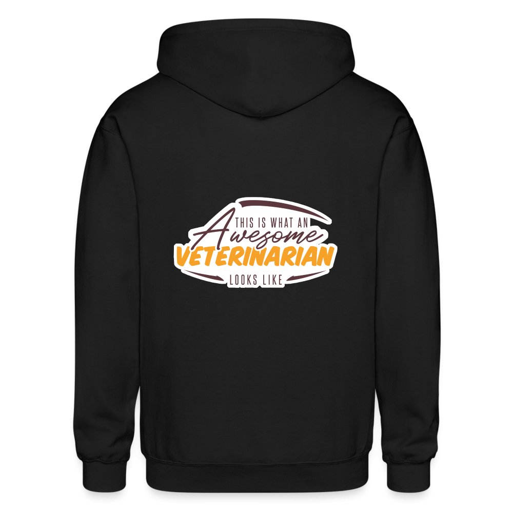 This is what an AWESOME veterinarian looks like Zip Hoodie Gildan Heavy Blend Adult Zip Hoodie-Heavy Blend Adult Zip Hoodie | Gildan G18600-I love Veterinary