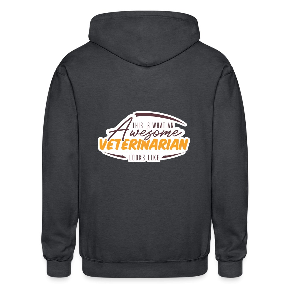 This is what an AWESOME veterinarian looks like Zip Hoodie Gildan Heavy Blend Adult Zip Hoodie-Heavy Blend Adult Zip Hoodie | Gildan G18600-I love Veterinary
