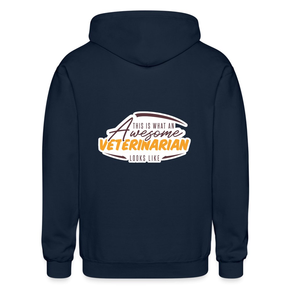 This is what an AWESOME veterinarian looks like Zip Hoodie Gildan Heavy Blend Adult Zip Hoodie-Heavy Blend Adult Zip Hoodie | Gildan G18600-I love Veterinary