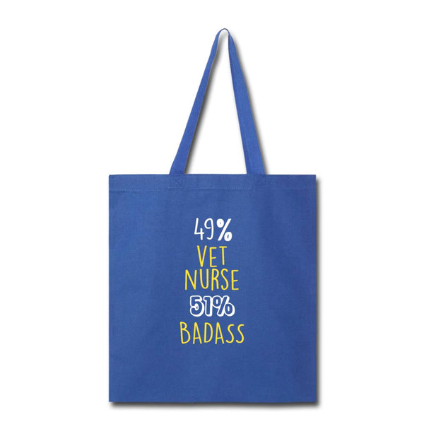 49% vet nurse 51% Badass Cotton Tote Bag-Tote Bag-I love Veterinary