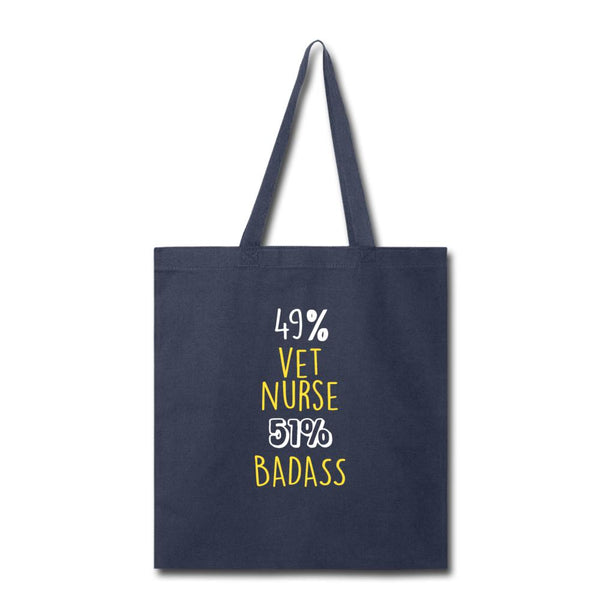 49% vet nurse 51% Badass Cotton Tote Bag-Tote Bag-I love Veterinary