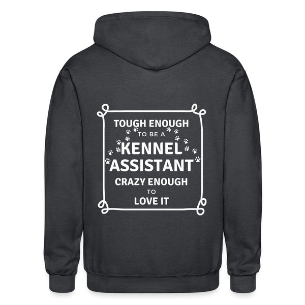 Tough enough to be a Kennel Assistant, crazy enough to love it Zip Hoodie Gildan Heavy Blend Adult Zip Hoodie-Heavy Blend Adult Zip Hoodie | Gildan G18600-I love Veterinary
