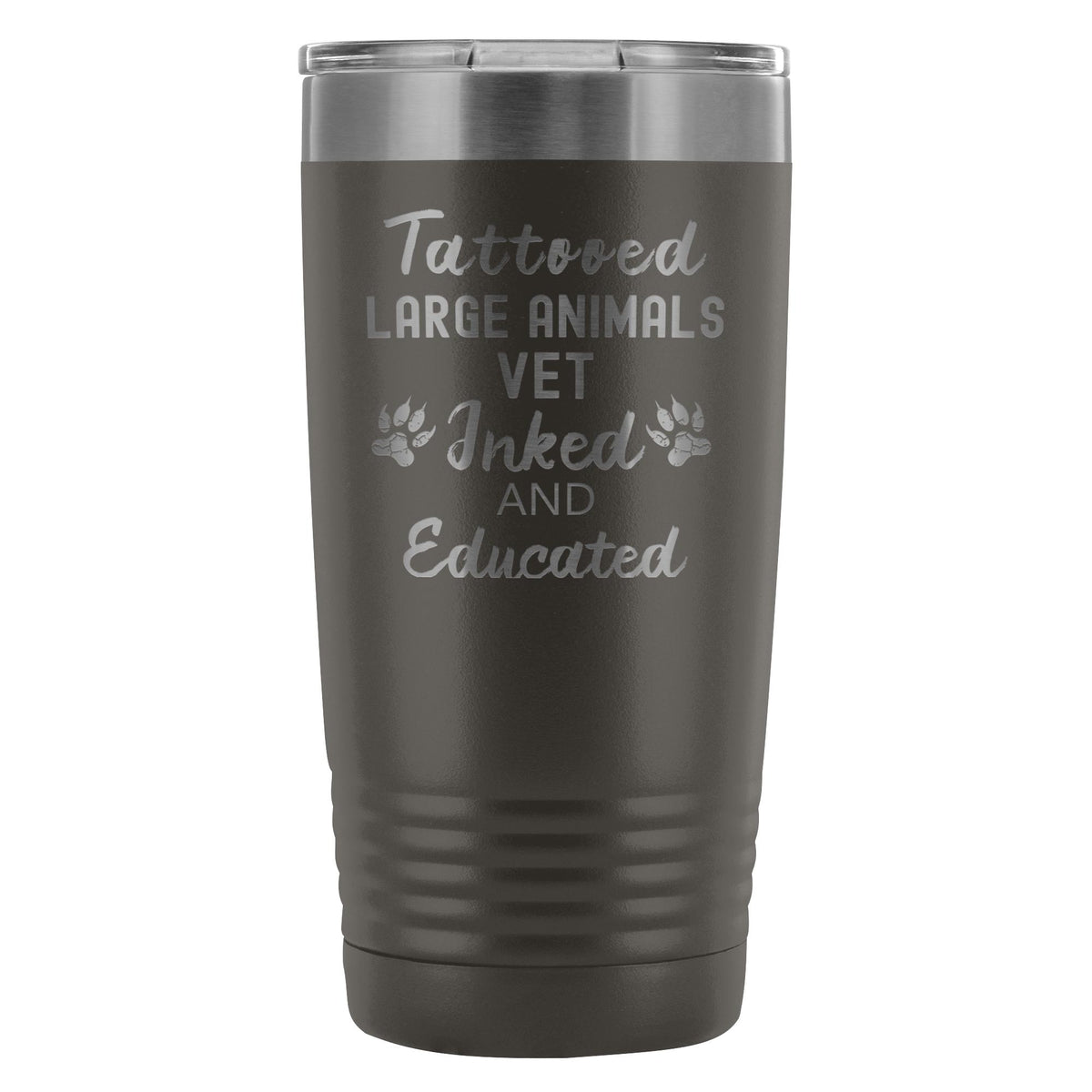 Large Animal Vet- Tattooed, Inked and Educated 20oz Vacuum Tumbler-Tumblers-I love Veterinary