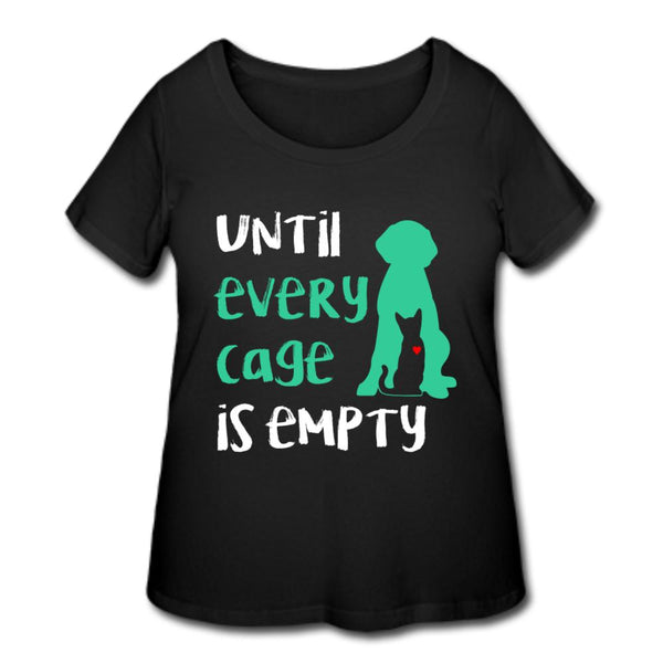 Until every cage is empty Women's Curvy T-shirt-Women’s Curvy T-Shirt | LAT 3804-I love Veterinary