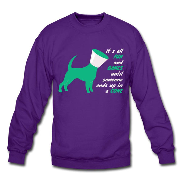 Until someone ends up in a cone Crewneck Sweatshirt-Unisex Crewneck Sweatshirt | Gildan 18000-I love Veterinary