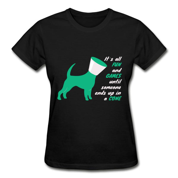 Until someone ends up in a cone Gildan Ultra Cotton Ladies T-Shirt-Ultra Cotton Ladies T-Shirt | Gildan G200L-I love Veterinary