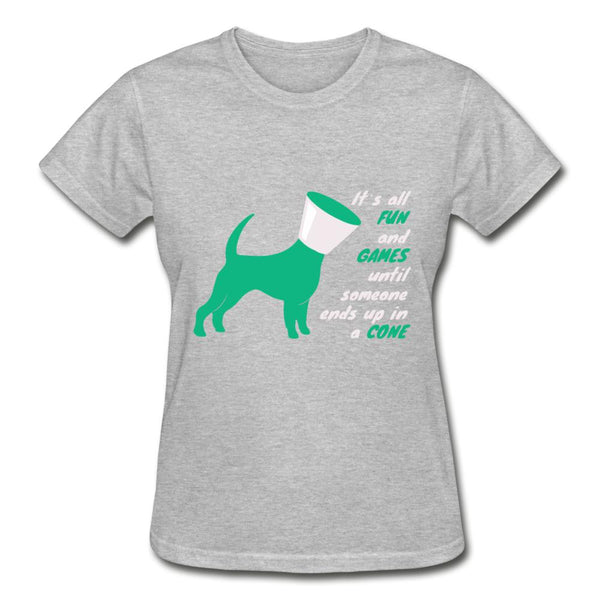 Until someone ends up in a cone Gildan Ultra Cotton Ladies T-Shirt-Ultra Cotton Ladies T-Shirt | Gildan G200L-I love Veterinary