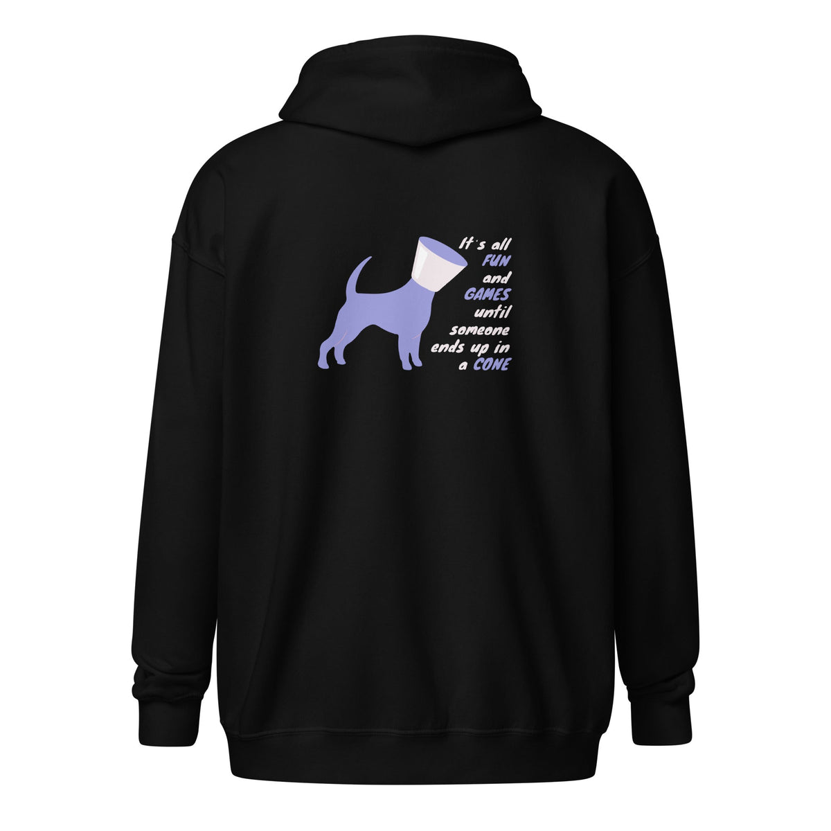 Until someone ends up in a cone Unisex heavy blend zip hoodie-Unisex Zip Hoodie | Gildan 18600-I love Veterinary