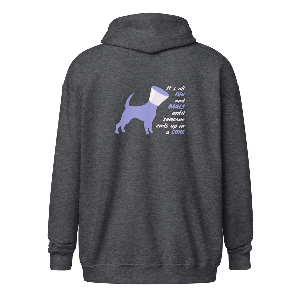 Until someone ends up in a cone Unisex heavy blend zip hoodie-Unisex Zip Hoodie | Gildan 18600-I love Veterinary