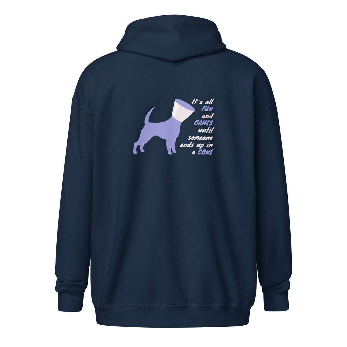 Until someone ends up in a cone Unisex heavy blend zip hoodie-Unisex Zip Hoodie | Gildan 18600-I love Veterinary