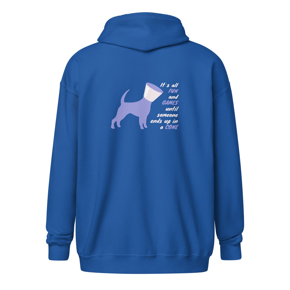 Until someone ends up in a cone Unisex heavy blend zip hoodie-Unisex Zip Hoodie | Gildan 18600-I love Veterinary