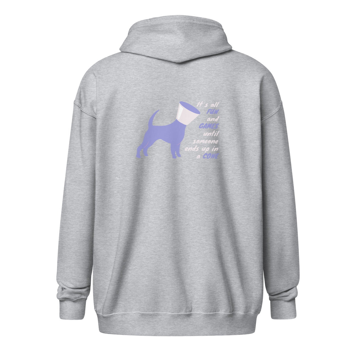 Until someone ends up in a cone Unisex heavy blend zip hoodie-Unisex Zip Hoodie | Gildan 18600-I love Veterinary