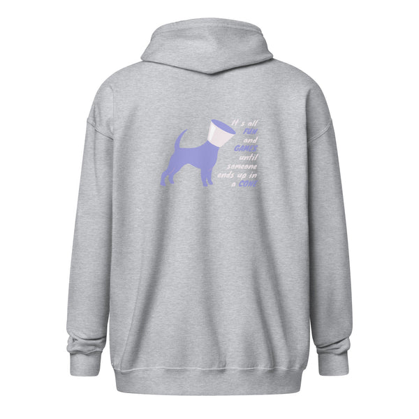 Until someone ends up in a cone Unisex heavy blend zip hoodie-Unisex Heavy Blend Zip Hoodie | Gildan 18600-I love Veterinary