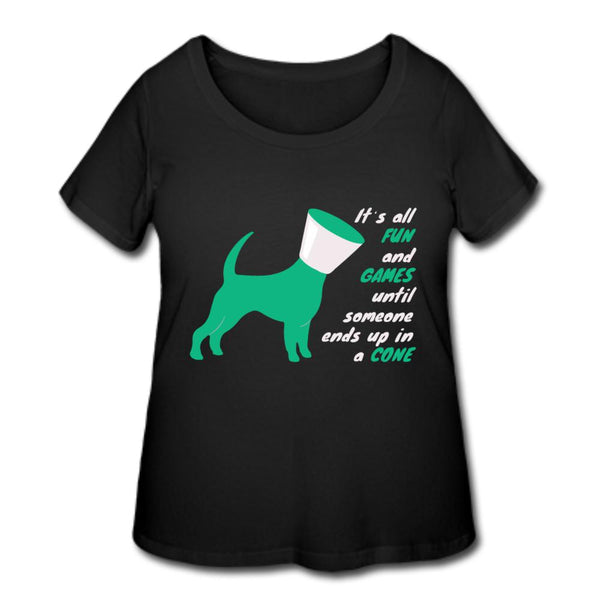 Until someone ends up in a cone Women's Curvy T-shirt-Women’s Curvy T-Shirt | LAT 3804-I love Veterinary