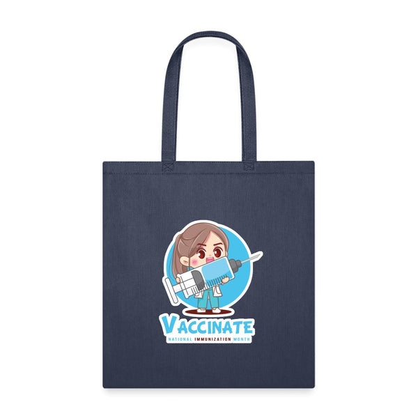 Vaccinate! National Immunization Month Cotton Tote Bag-Tote Bag | Q-Tees Q800-I love Veterinary