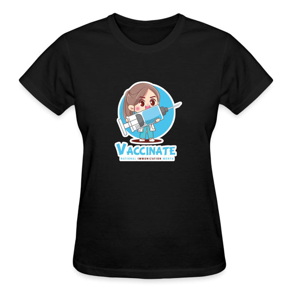 Vaccinate! National Immunization Month Gildan Ultra Cotton Ladies T-Shirt-Ultra Cotton Ladies T-Shirt | Gildan G200L-I love Veterinary
