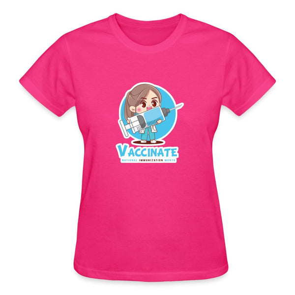 Vaccinate! National Immunization Month Gildan Ultra Cotton Ladies T-Shirt-Ultra Cotton Ladies T-Shirt | Gildan G200L-I love Veterinary