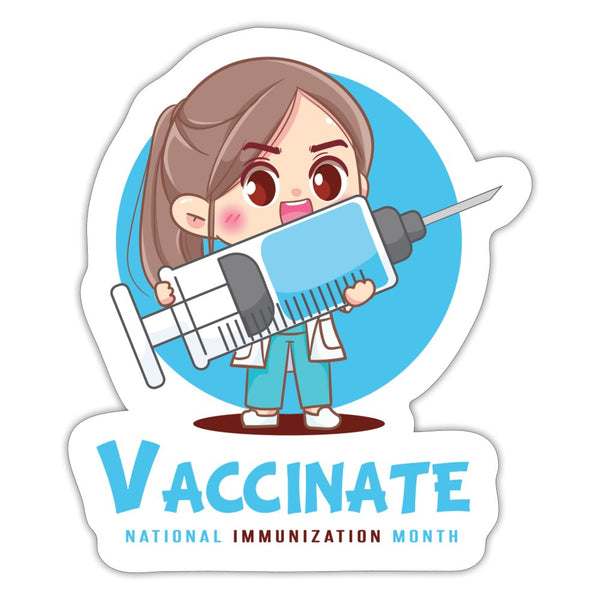 Vaccinate! National Immunization Month Sticker-Sticker-I love Veterinary