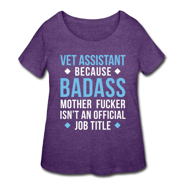 Vet Assistant because badass mother fucker isn't an official job title Women's Curvy T-shirt-Women’s Curvy T-Shirt | LAT 3804-I love Veterinary